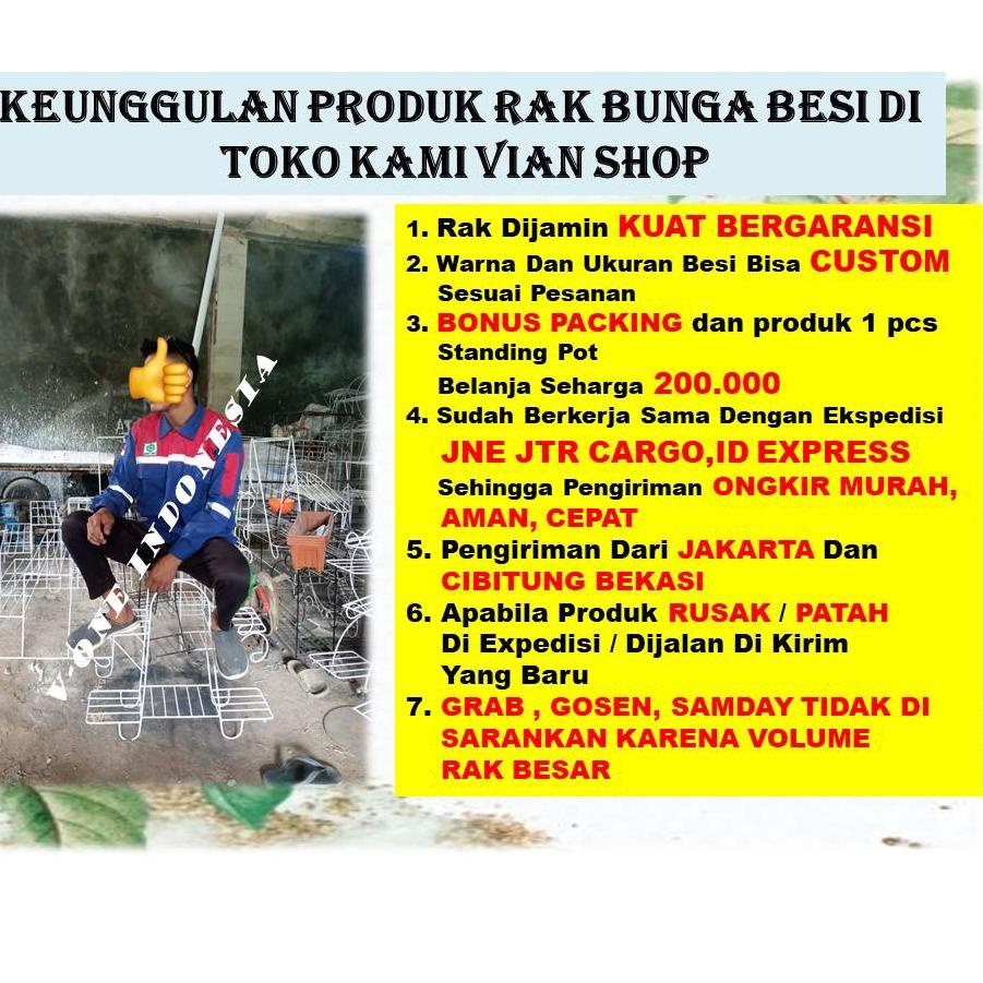 [KODE PRODUK LHQAU9083] Rak Bunga Besi Susun 3 Minimalis Tanaman Hias Aglonema Bertingkat 20 Dudukan