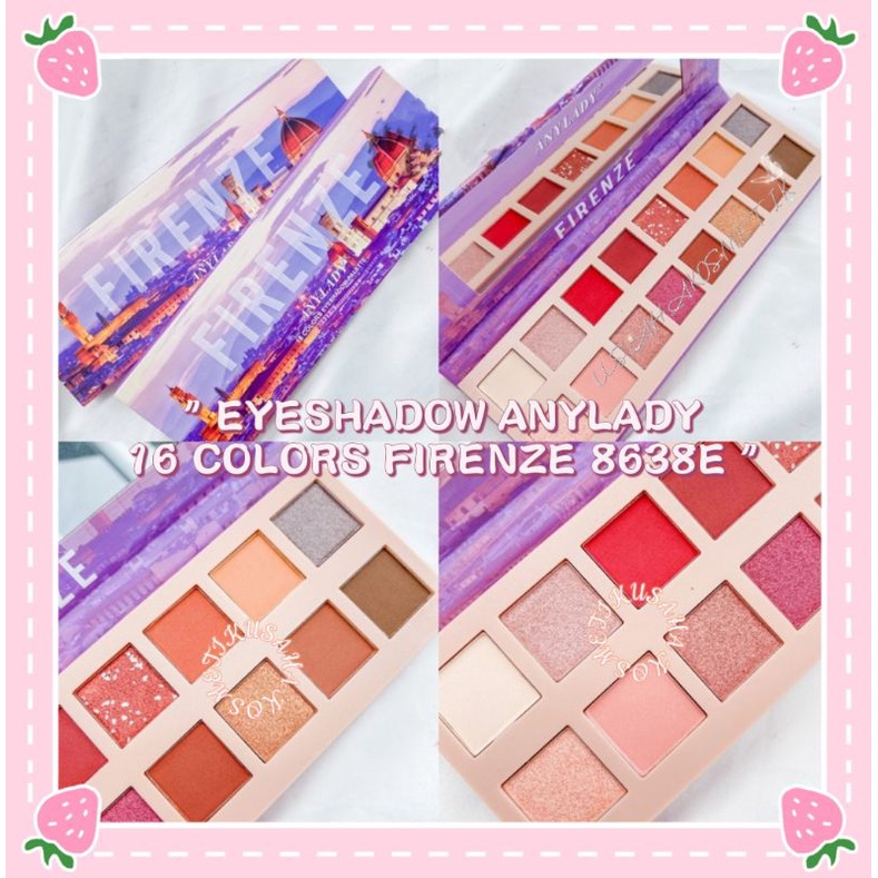 PROMO!! EYESHADOW PALETTE ANYLADY FIRENZE/VENICE 16 WARNA CANTIK 8638F/8638E