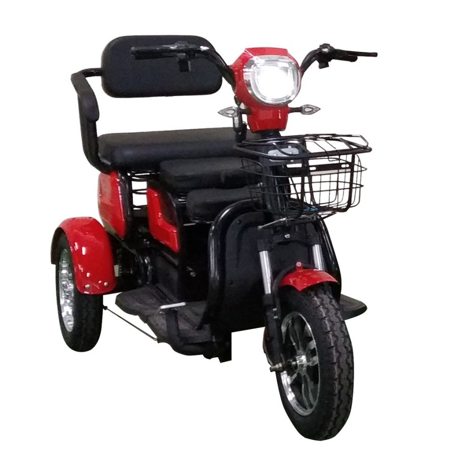 Sepeda Motor Listrik Tipe Uwinfly Maleo Roda Tiga Disc Brake By UWINFLY Garansi SNI untuk orang tua 4 ban 3 baris kursi anti jatuh kuat 250 kg keranjang dan bisa lipat kursi-2