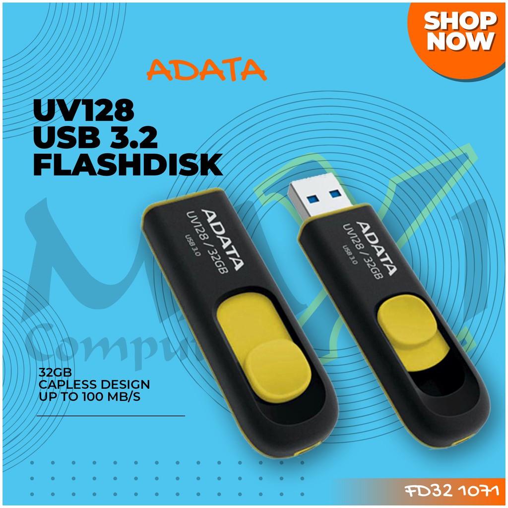 Adata UV128 32GB USB 3.2 Gen1 Sleek Design USB Flash Drive Flashdisk