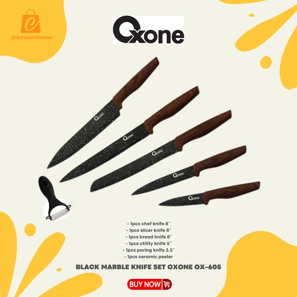 BLACK MARBLE KNIFE SET OXONE OX-605