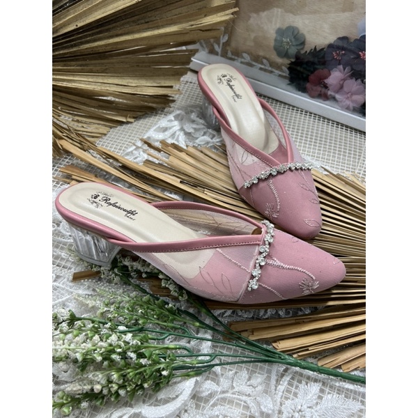 sepatu Rafaizoutfit sepatu wanita annesha dustypink tinggi 5cm kaca