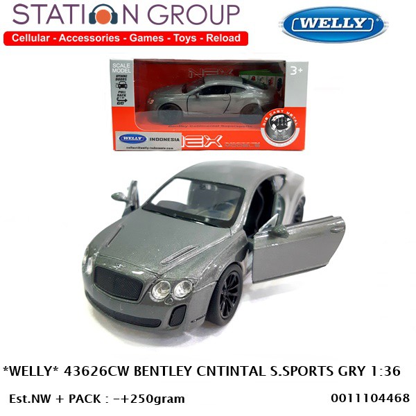 WELLY 43623CW BENTLEY CONTINENTAL SUPERSPORTS GREY