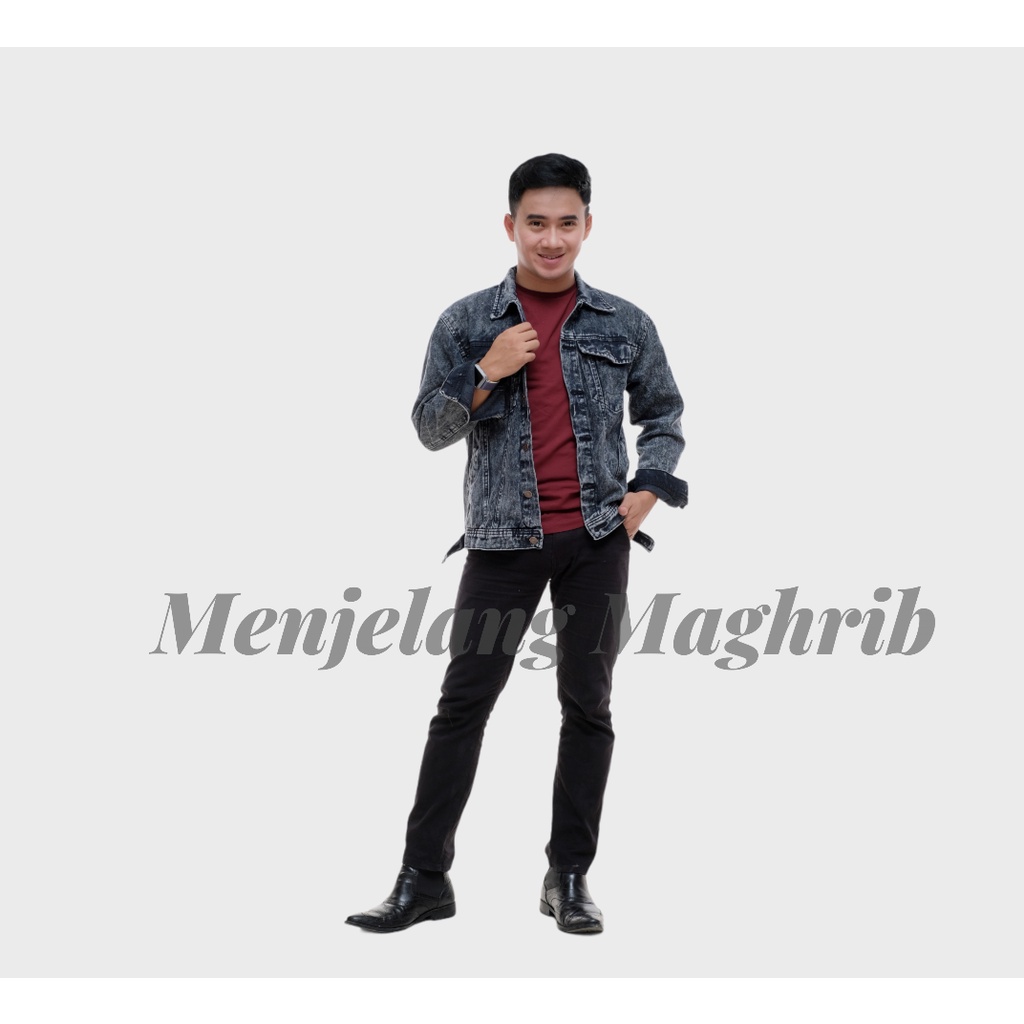 sandekala Jaket jeans hitam sand wash