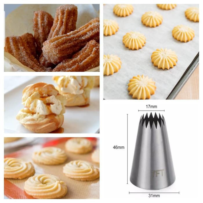 spuit no 7ft spuit kue sus eclair kue kering