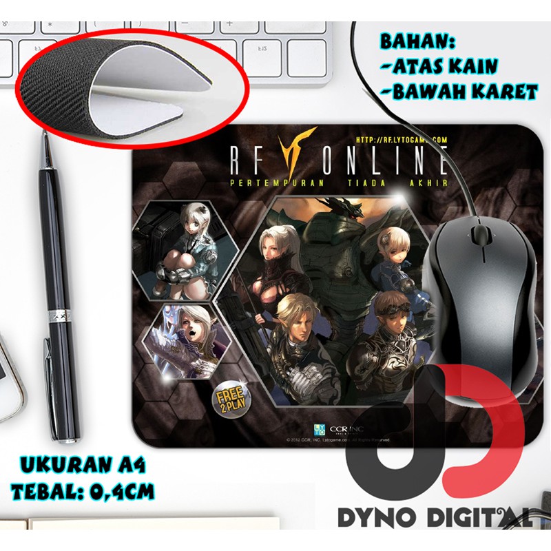 Mouse pad RF Online Indonesia Rising Force game online MousePad Tatakan Mouse Custom Gaming