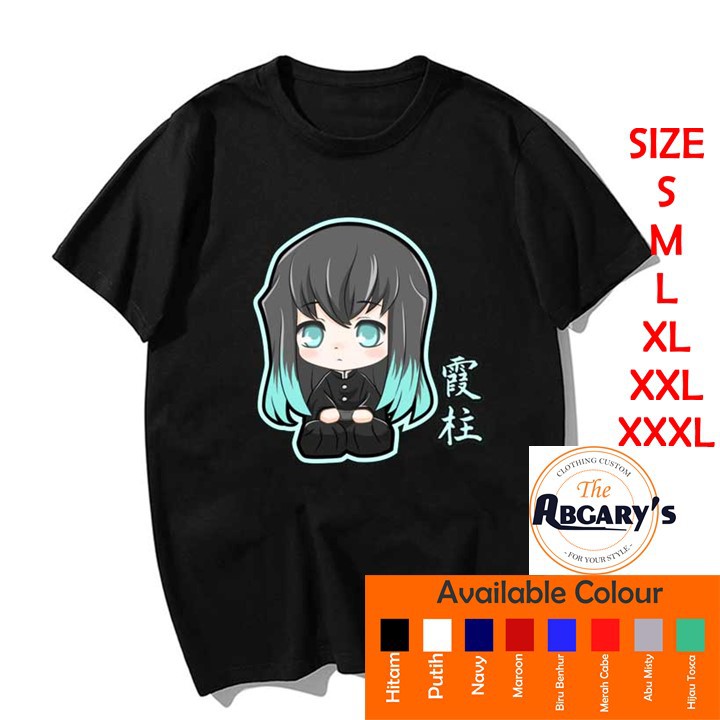Kaos Anime Kimetsu No Yaiba Chibi Muichiro Tokito Mist Hashira Baju Anak Laki Laki Remaja Pria Atasa