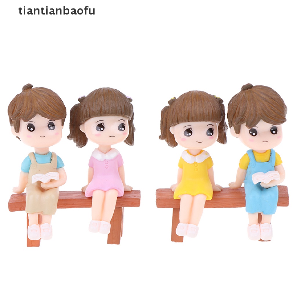 (Tianbaofu) 1 Set Miniatur Pasangan Kekasih DIY Untuk Dekorasi Rumah Boneka