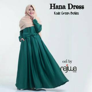 FLASH SALE!! Gamis Polos Balloteli HANA DRESS Ori Najwa 