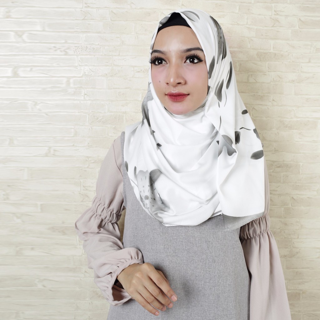 MOBASA OFFICIAL Jilbab Pashmina Satin Premium Kerudung pashmina printing [jumbo]