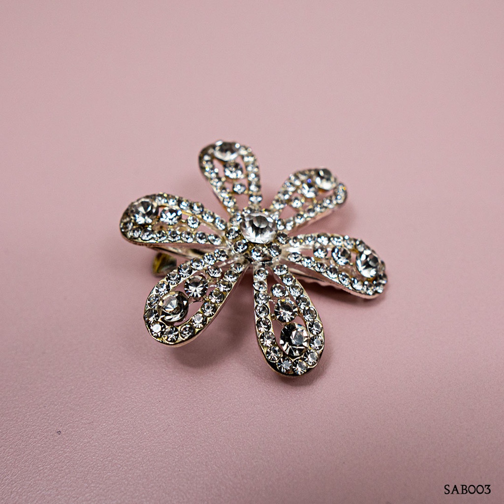 [PRODUK TERBATAS] JEPIT RAMBUT HAIRPIECE AKSESORIS PESTA BUNGA SILVER MINI SAB003