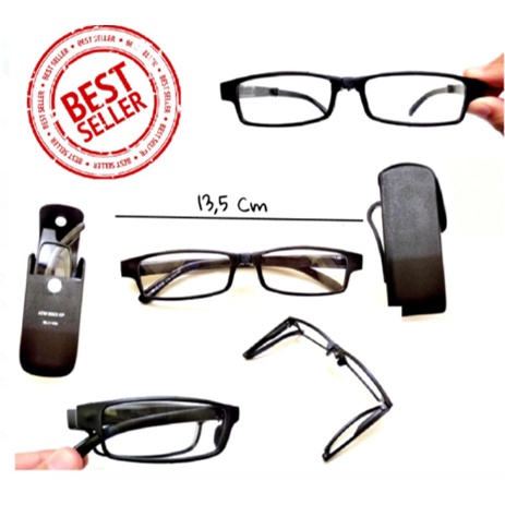 Grosir (SSC) Kacamata baca lipat hitam anti radiasi pria wanita baca korea gaya bening bulat blueray