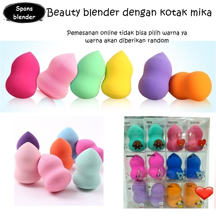 BEAUTY BLENDER BOX MIKA / MAKEUP PUFF BEAUTY TOOLS / BEAUTY BLENDERS MIKA CASE ( PEACH / LEMON / AVOCADO / PEAR )