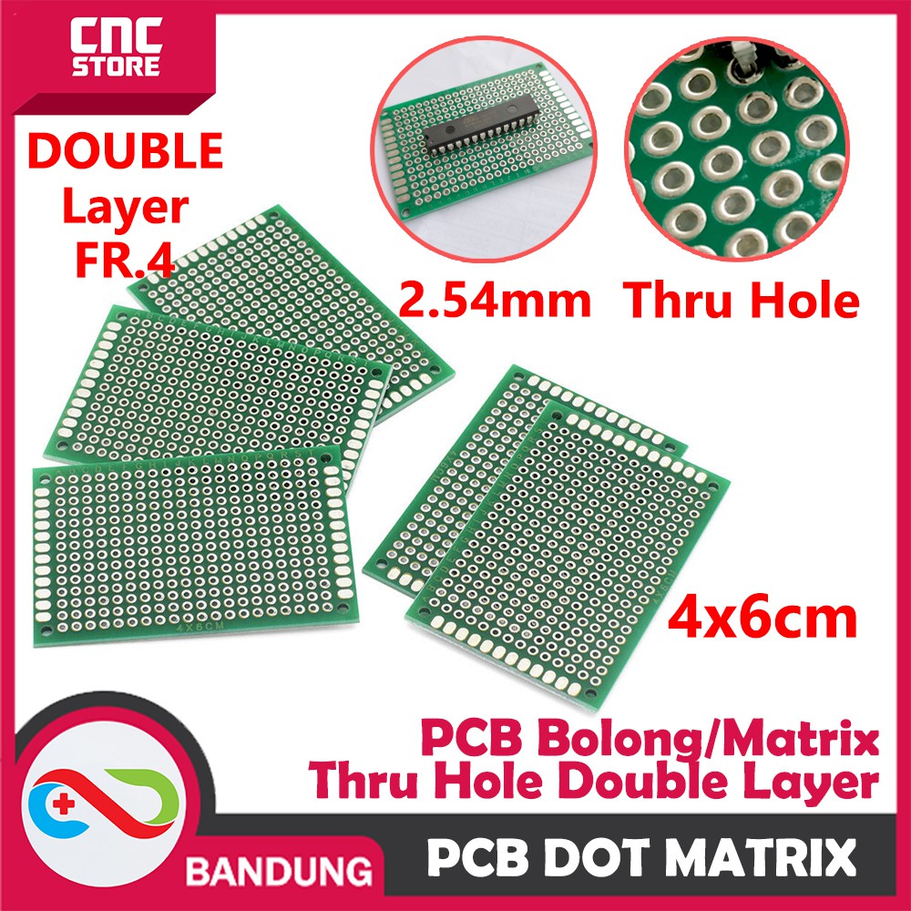 PCB DOT MATRIX THRU HOLE DOUBLE LAYER 4X6CM 4*6CM