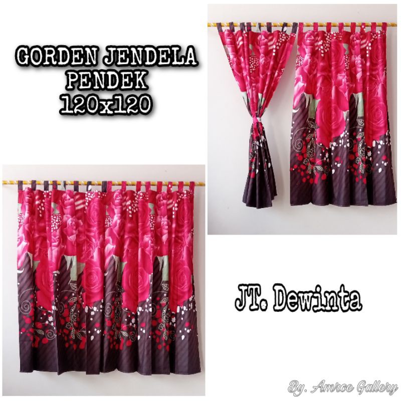 Gorden jendela pendek perekat uk 120x120 terlaris termurah (BISA COD)