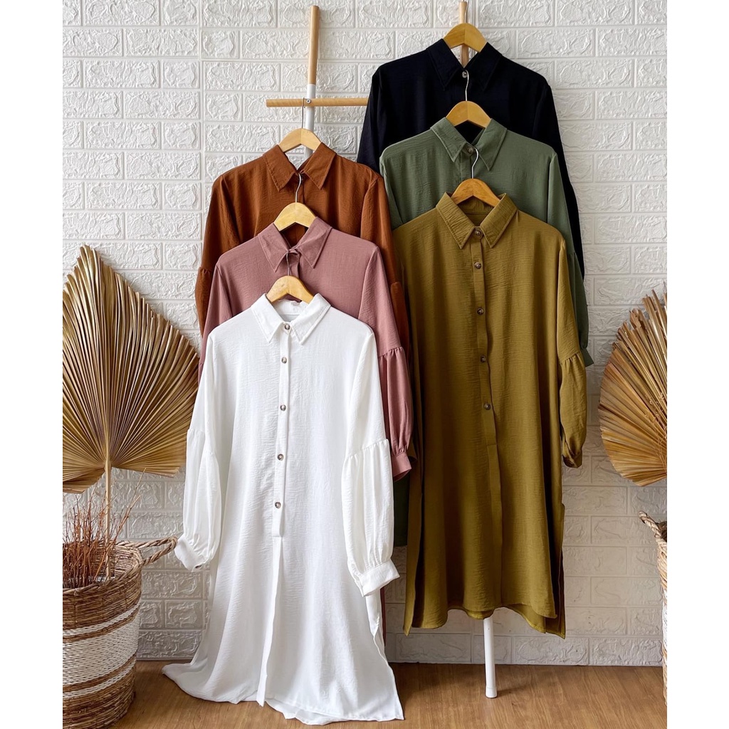 Tunik Erina Crinkle -Tunik Wanita - Atasan Wanita -Tunik