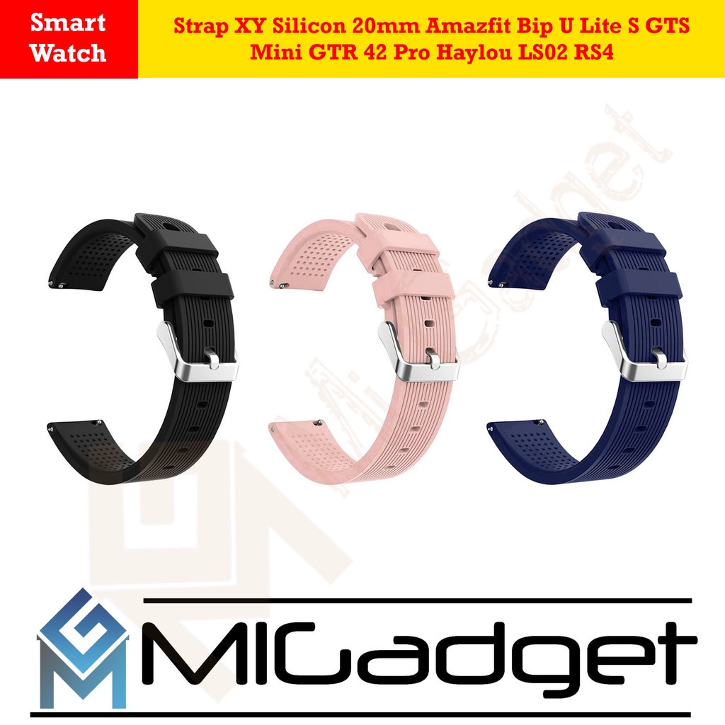 Strap XY Silicon 20mm 20 mm Amazfit Bip U Lite S GTS 2 2E 3 4 Mini GTR 42 Pro Haylou LS02 LS 02 RS4 RS 4 Plus Strap