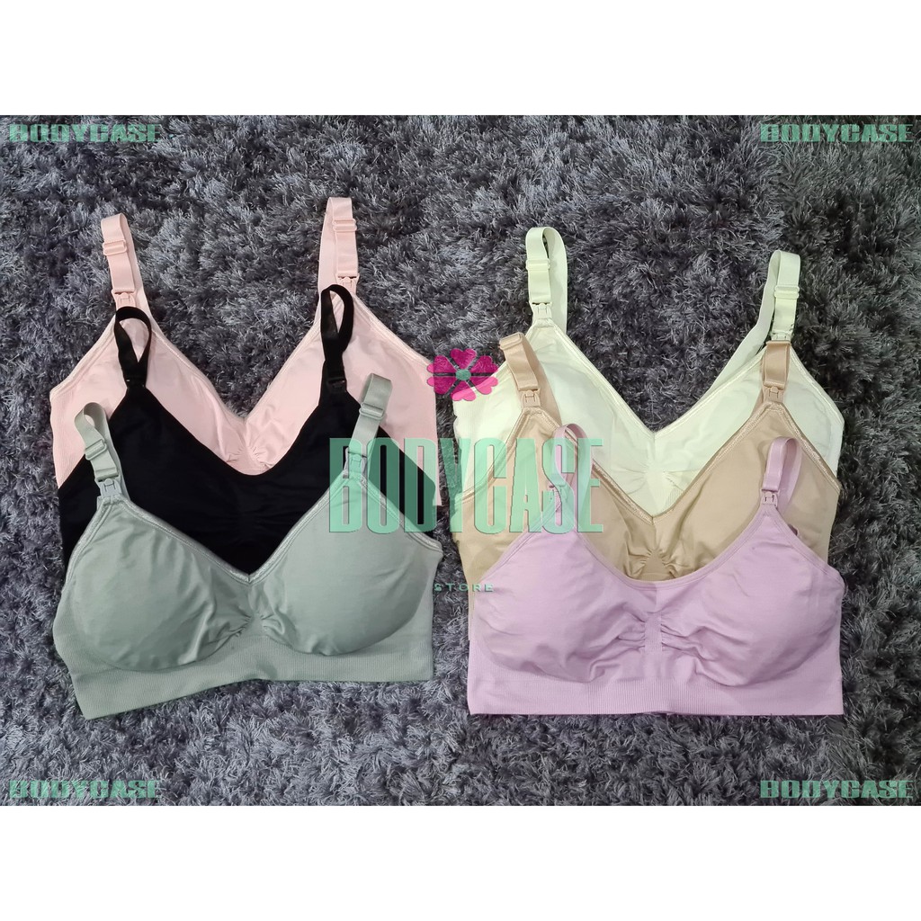 Bra menyusui polos bahan rajut-3