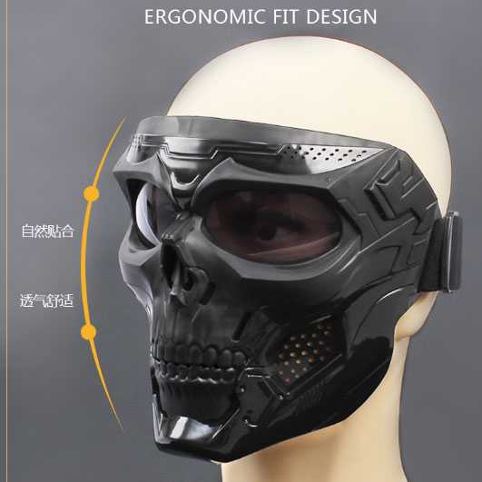 WoSporT Masker Motor Topeng Airsoft Gun Full Face Skull - MA-110