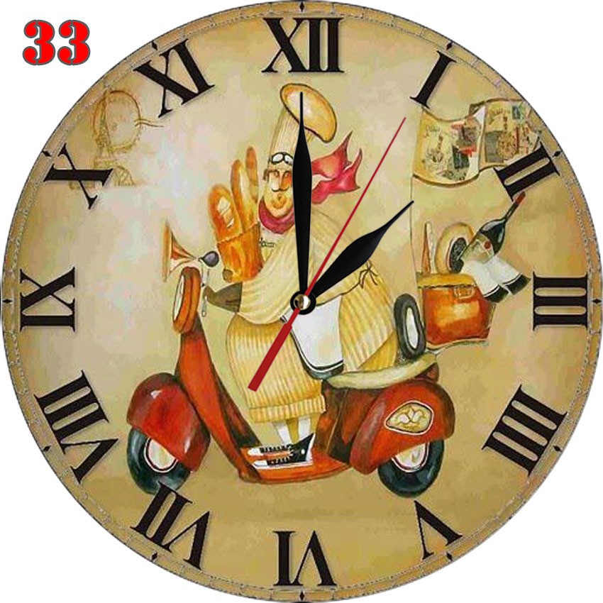 #33 Retro Jam Dinding MDF Klasik Hiasan Interior Ruangan Model Kafe