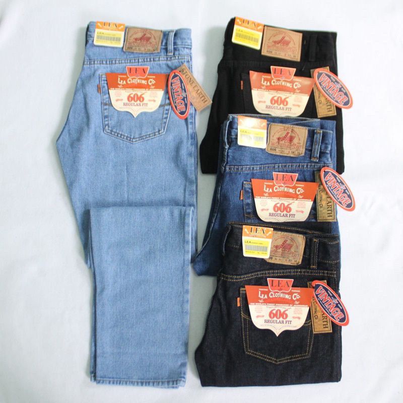 Celana Jeans Panjang Lea 606 Pria Standar Reguler Terlaris