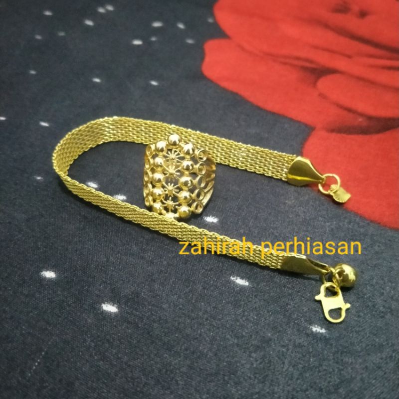 ASLI gelang tikar Cincin DUBAI TITANIUN