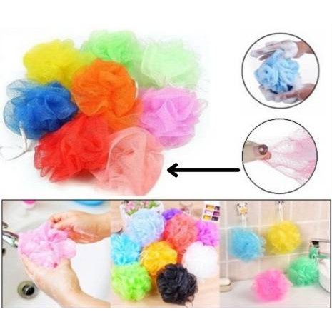 JT - SPONS MANDI JARING RAINBOW SPONGE SHOWER GEL SPONS MANDI BUSA TEBAL BATH PUFF