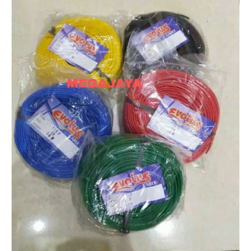 kabel serabut tunggal NYA F 1X0.8 HARGA PER ROL 50Meter kabel warna warni kecil