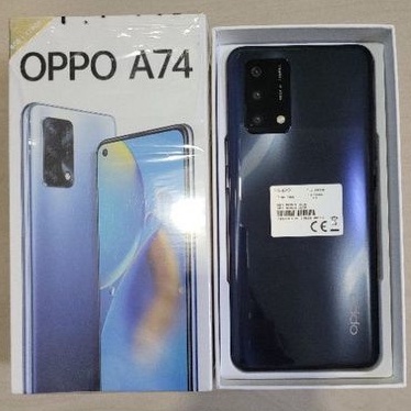 HP OPPO A74 4G RAM 6GB 6/128 BARU CHARGER ORI NEW GARANSI RESMI DIJAMIN SEHAT NOKEN ORIGINAL GRESS