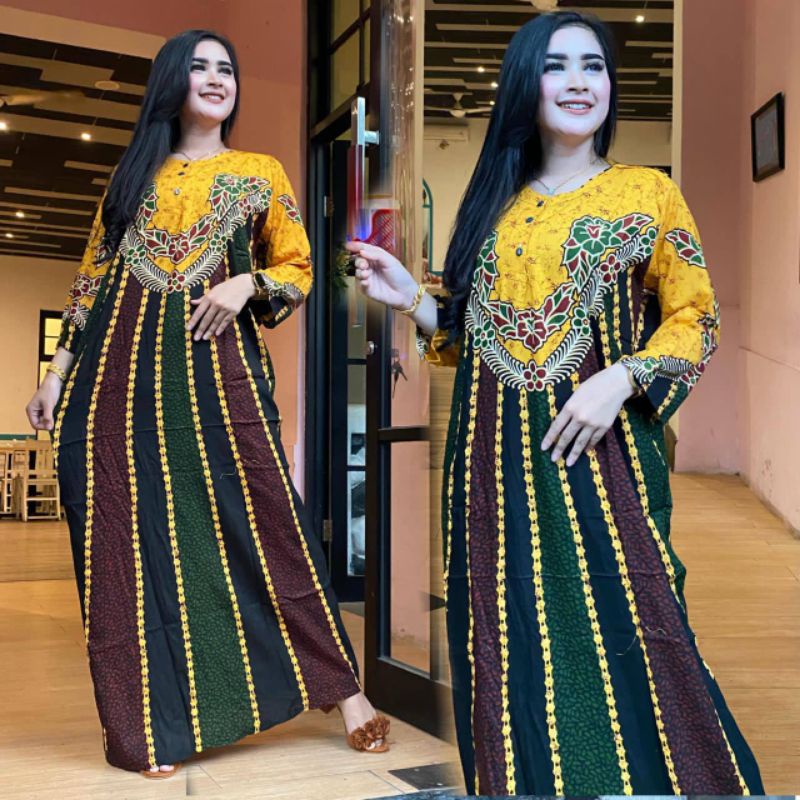 Daster panjang cabut warna istanbul sahrina grosir baju murah daster busui bumil kancing depan baju kekinian baju tidur wanita batam import