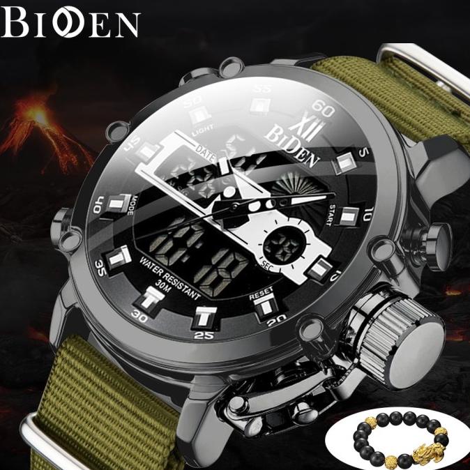 Jam Tangan Pria Original BIDEN YN-0164 Sporty Dual Time Anti Air