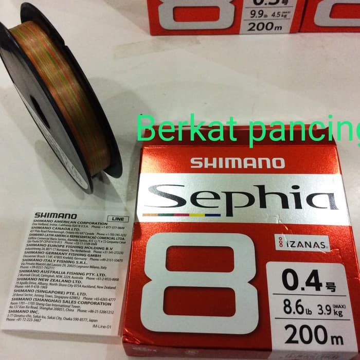SENAR PANCING SHIMANO SEPHIA 8 PE 200M
