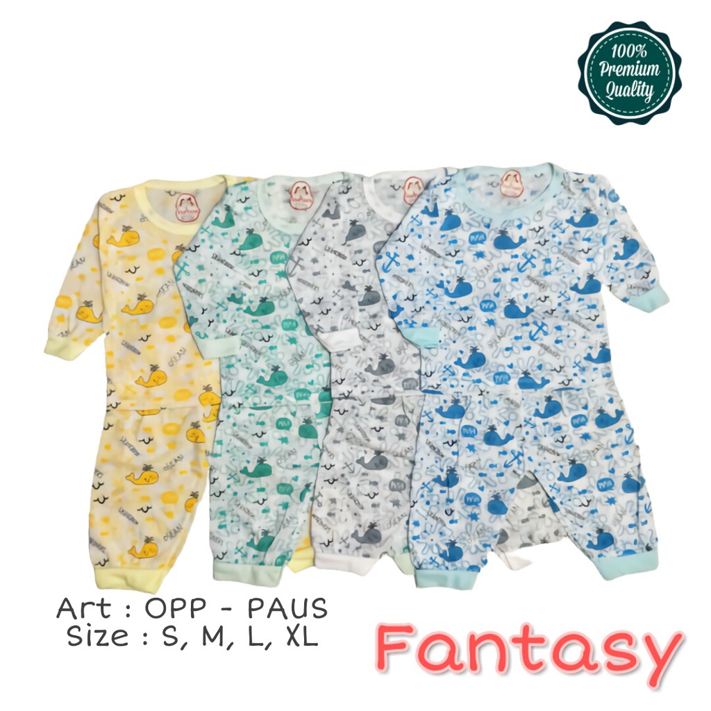 Stelan Baju Anak Panjang Oblong 0 - 3 Tahun / Baju Tidur Anak / Piyama Anak Katun