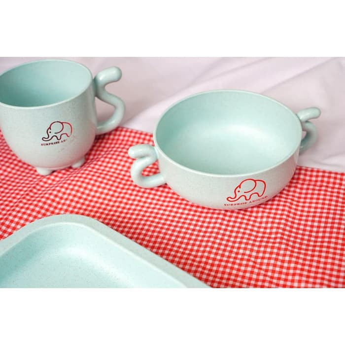 tableware / tempat makan set / higienis / eco friendly / go green / cream