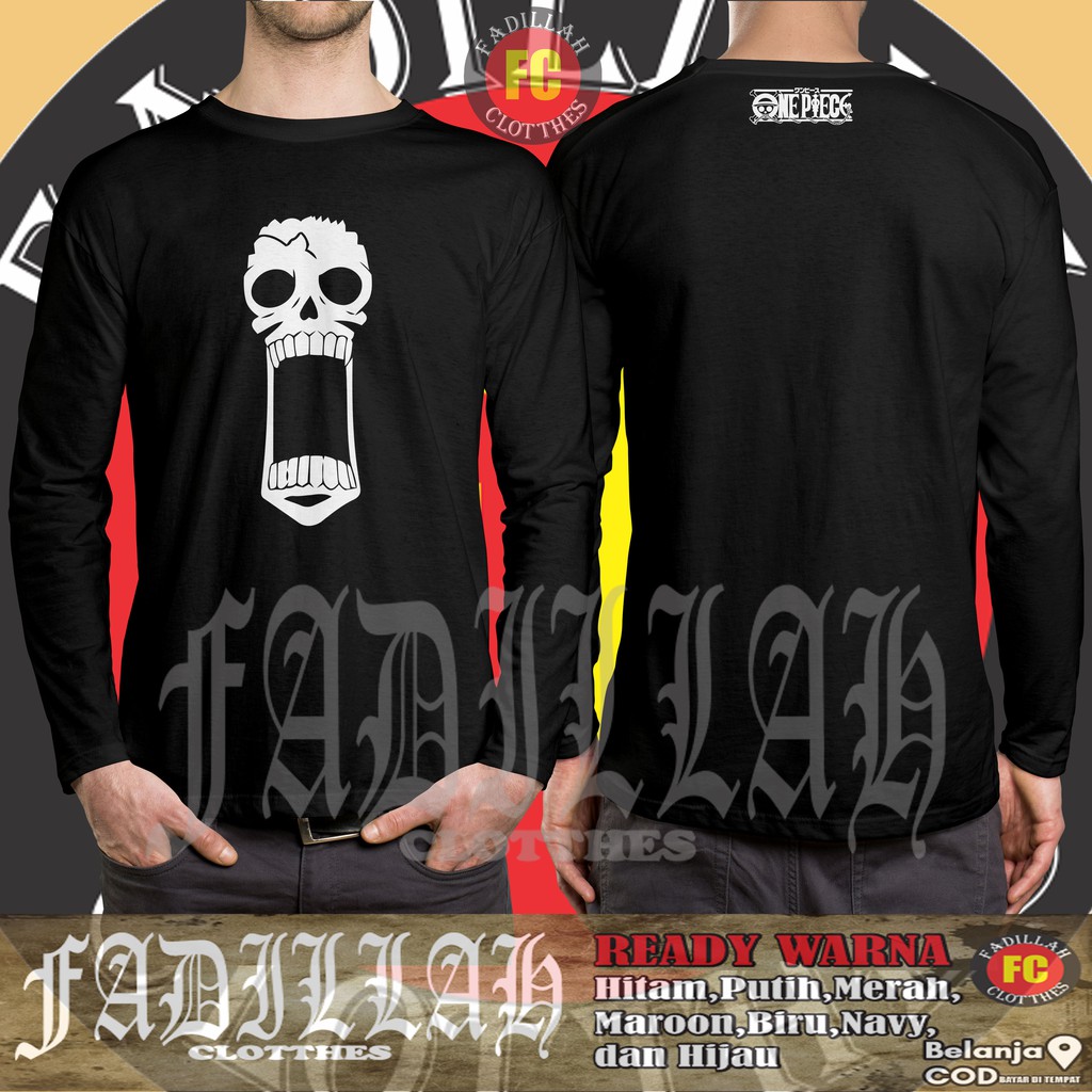 Kaos Baju Anime One Piece Brook Lengan Panjang Baju anime