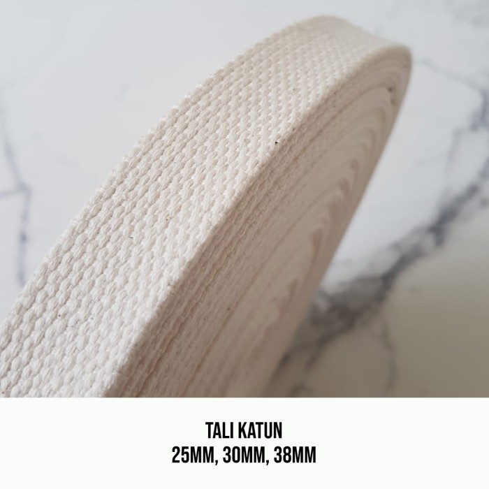 

Tali Webbing Katun Natural Raw Broken White Lebar 25 30 38 Mm - 25 Mm 052