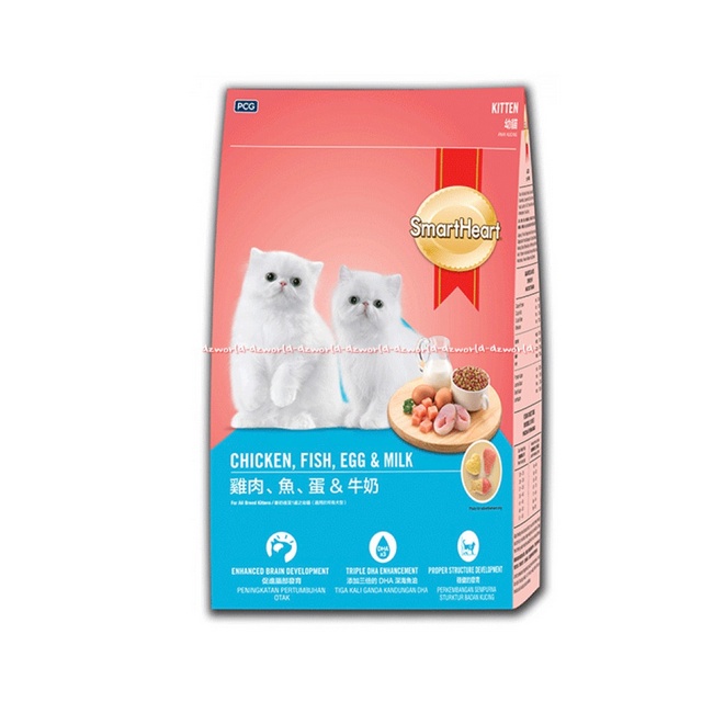 Smartheart Chicken Fish Egg &amp; Milk 450gr Makan Kucing Smart heart dilengkapi dengan minyak ikan Smart Heart