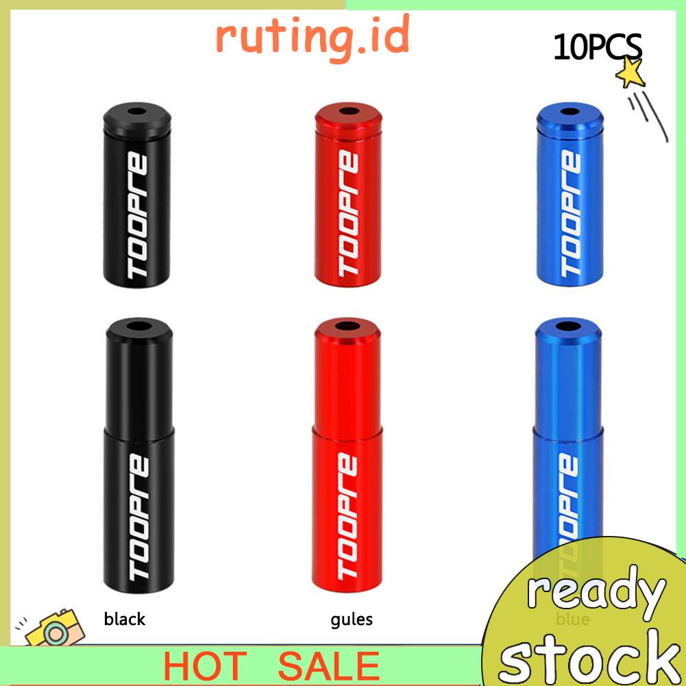 (Ruting) 10pcs / Kantong Tutup Ujung Kabel Rem Sepeda Balap / Mtb Bahan Aluminum Alloy