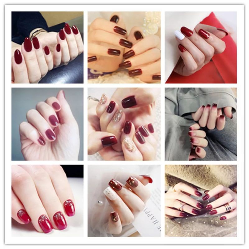 Kuku Palsu Nails Art 24 Pcs Kuku Palsu 3d/Stiker Kuku Tahan Air /Kotak Free Lem Cair 2gr