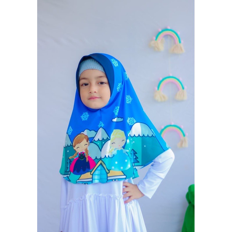 hijab instant motif baby frozen