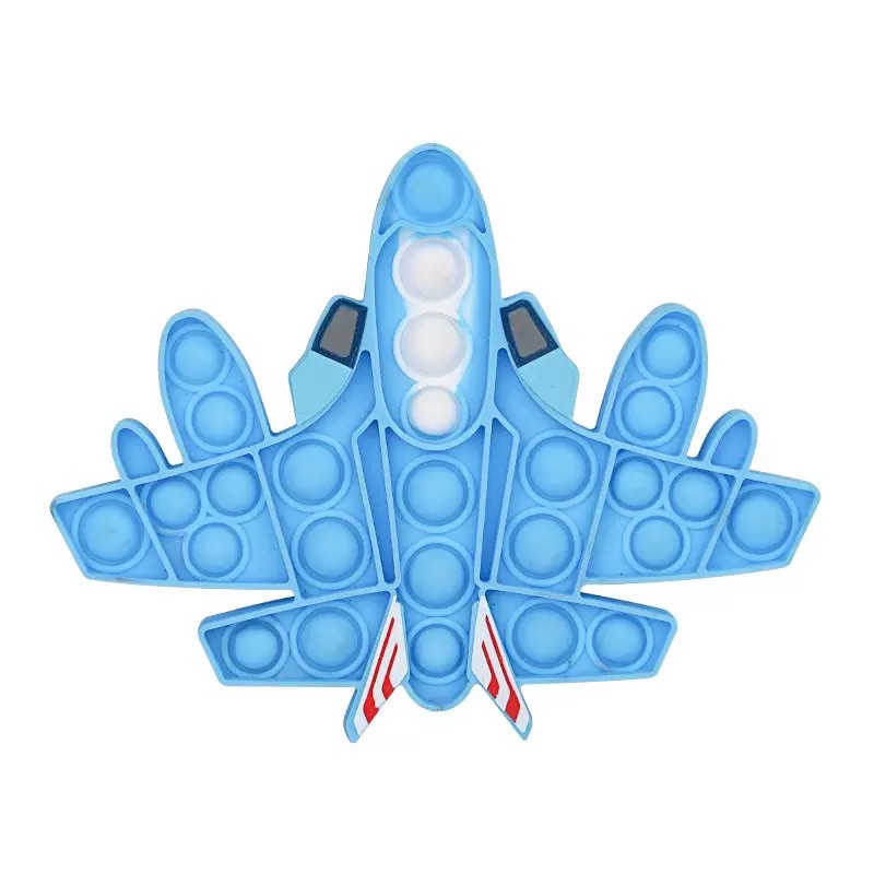 DELUNASHOP/ Pop it Tebal fidget/Mainan popit Mainan anak anti stress pop it rainbow jumbo tetris pop it-Pesawat