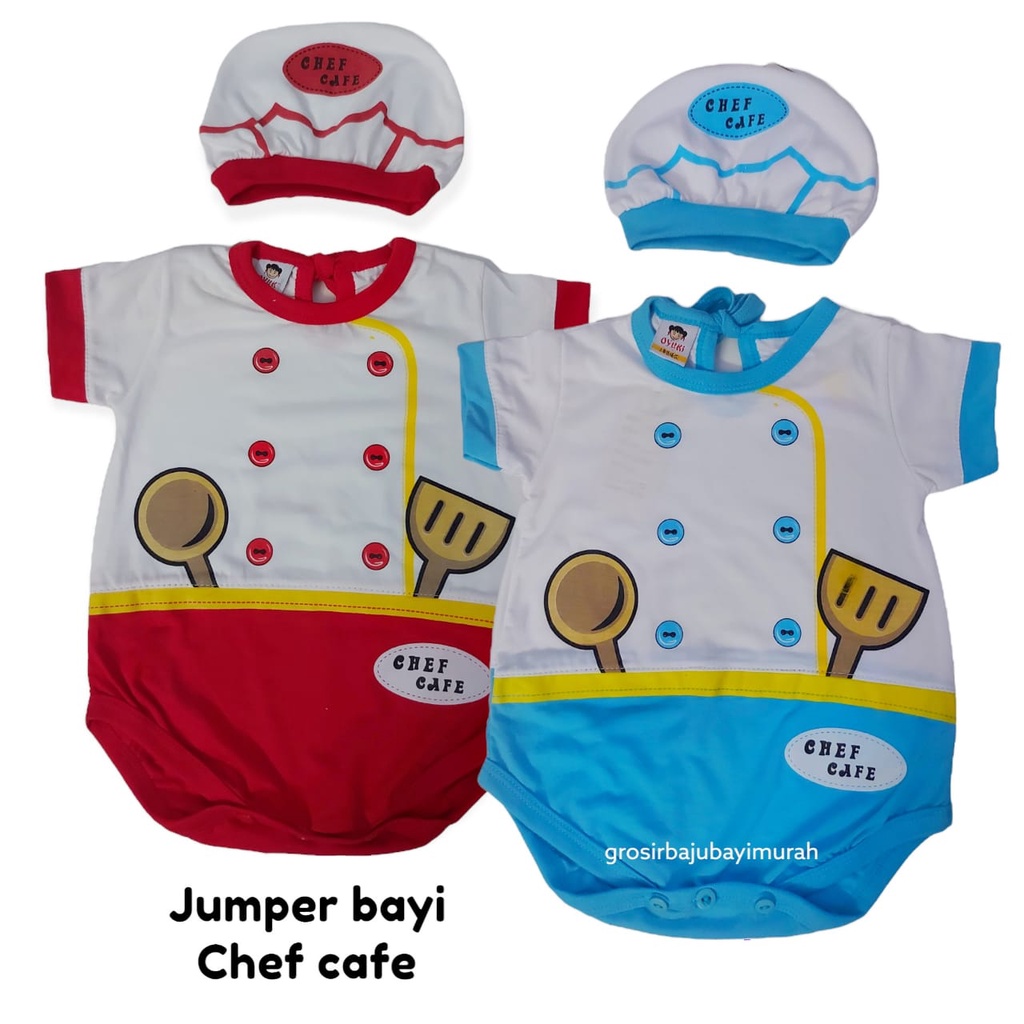 1 SET jumper + topi bayi karakter 1-12 bulan