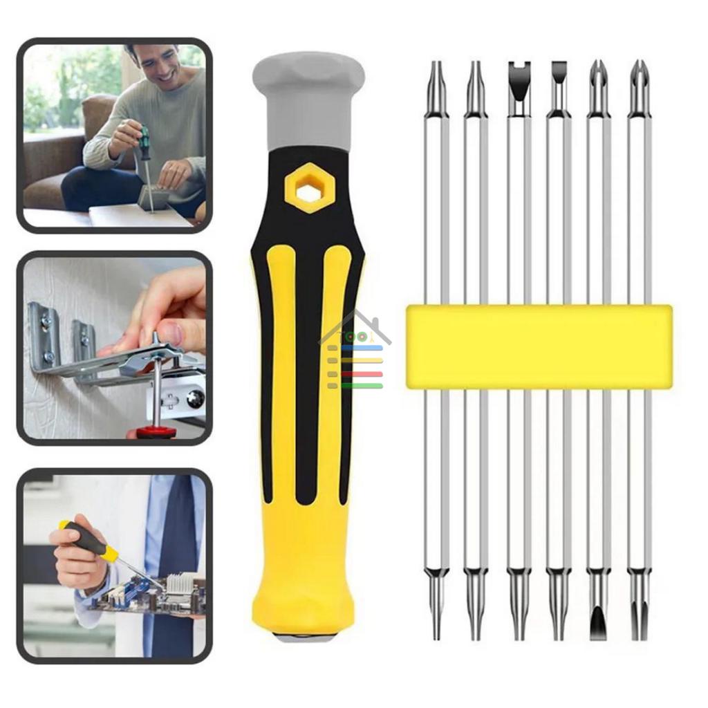 6IN1 OBENG SET MAGNET BULAK BALIK MAGNETIC PROFESIONAL SCREWDRIVER SET