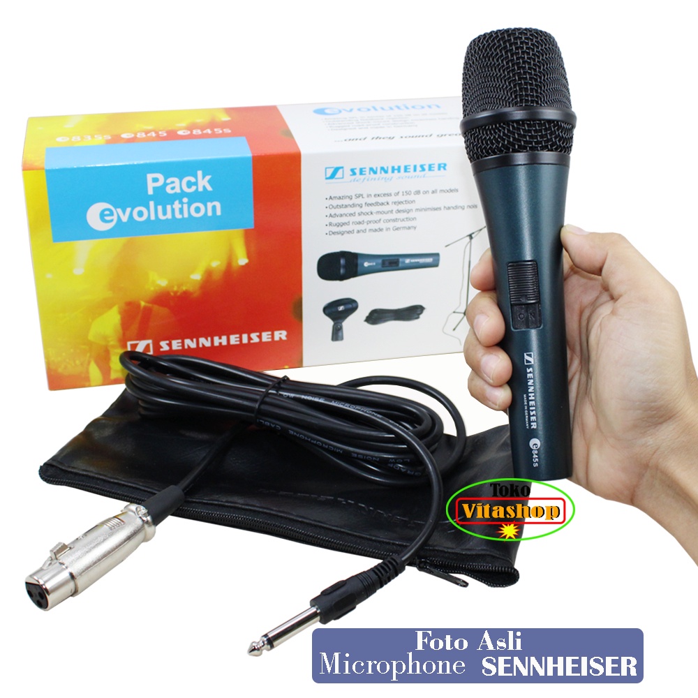 Mic Sennheiser E-845S Microphone Kabel / Mikrofon Vocal Suara Jernih