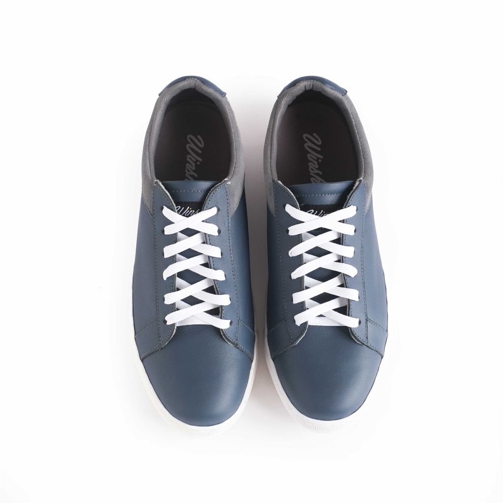 Sepatu Sneakers Kulit Pria - Winshor - Onyx - Navy Grey