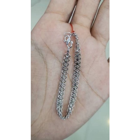 Gelang anak emas putih model rantai emas asli kadar 300