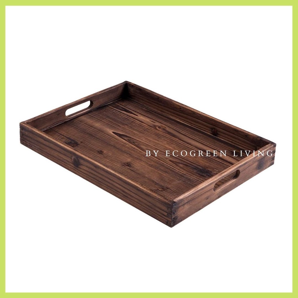 Nampan Saji / Serving Tray – Crafted from Fir Wood and with Two Handles W-015