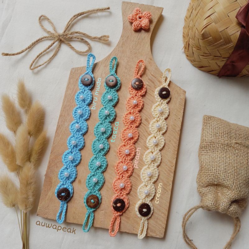 Konektor Masker Rajut Mutiara