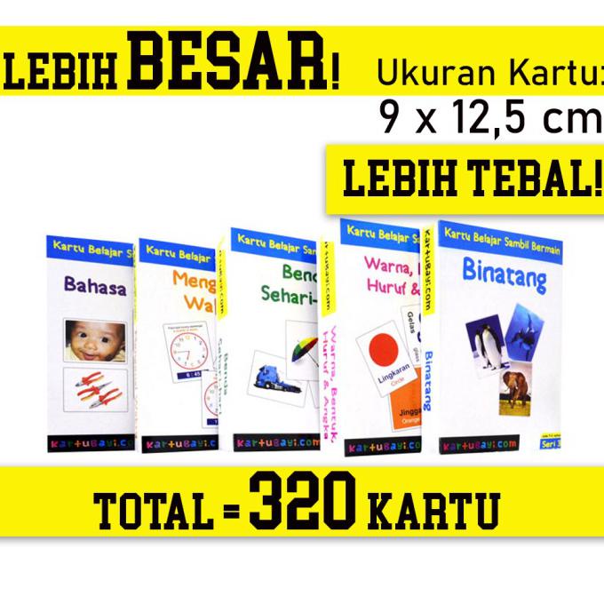 DROPSHIP OKE FlashCard Paket 320 Kartu - 5 Seri Indonesia, Inggris (Kartu Bayi)