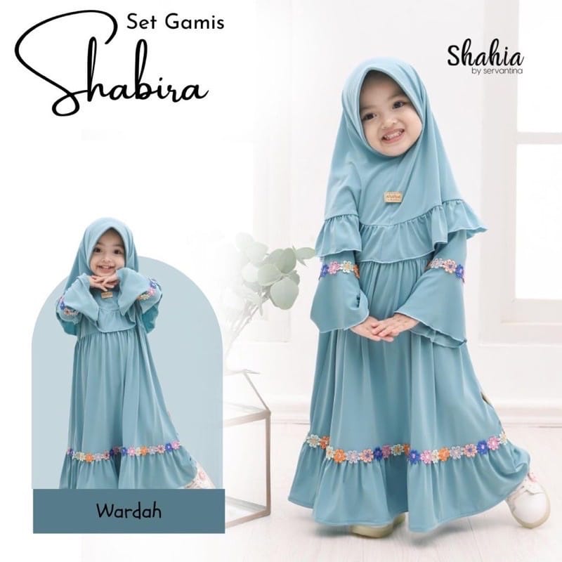 Baju Muslim Anak Perempuan Shabira Set Gamis Shahia FREE HIJAB Baju Bayi Perempuan